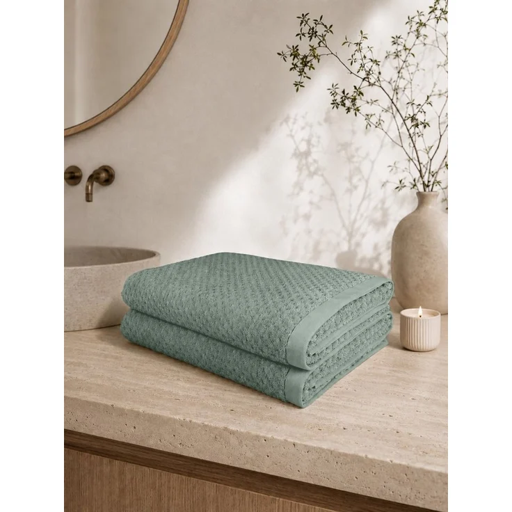 OTTO home Saunatuch Corrin, 2 Premium Saunatücher, 500 gr/m², 90x180cm, Frottier (2-St), 100% Baumwolle, mit Struktur, weich, uni, 5 Jahre Garantie – Bild 2