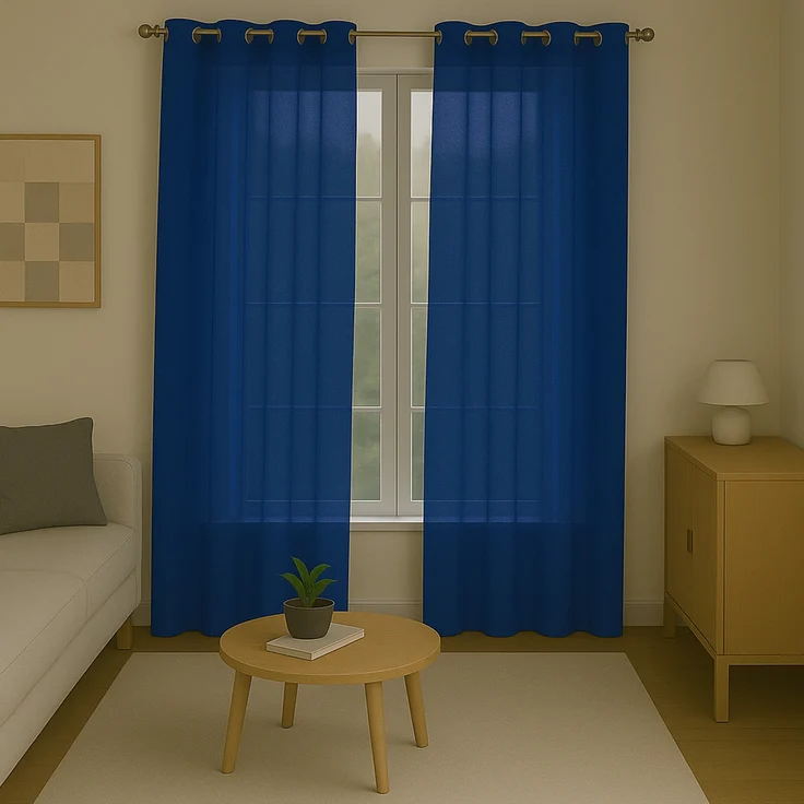 Gardine mit Ösen *** x *** cm ( Breite x Länge ) in ***, blickdichter Vorhang, Ösenvorhang in vielen Variationen 140x175 cm Blau – Bild 3