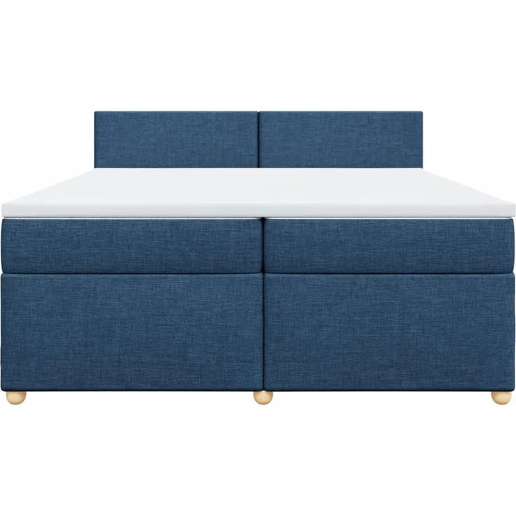 vidaXL Boxspringbett mit Matratze Blau 200x200 cm Stoff 3289086 – Bild 6
