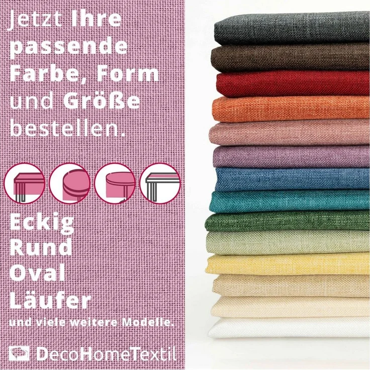 DecoHomeTextil Heimtextilmanufaktur Tischdecke Leinen Optik Tischdecke Tischtuch Abwaschbar Wasserabweisend – Bild 3
