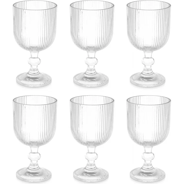 Gestreiftes Wasserglas, 370 ml, 6 Stück