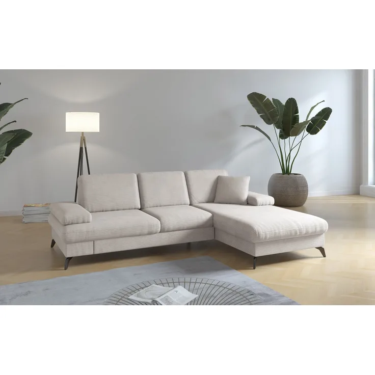 sit&more Ecksofa Morris Jubi L-Form, inklusive XXL-Liegefläche, bzw. Schlaffunktion, Bettfunktion, Armteilverstellung und 1 Zierkissen