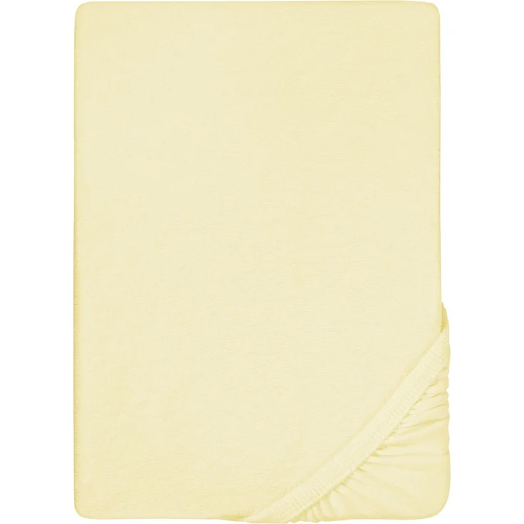 biberna Frottee-Stretch-Spannbetttuch 0012344, gelb, 1x 90x190 cm - 100x200 cm – Bild 5