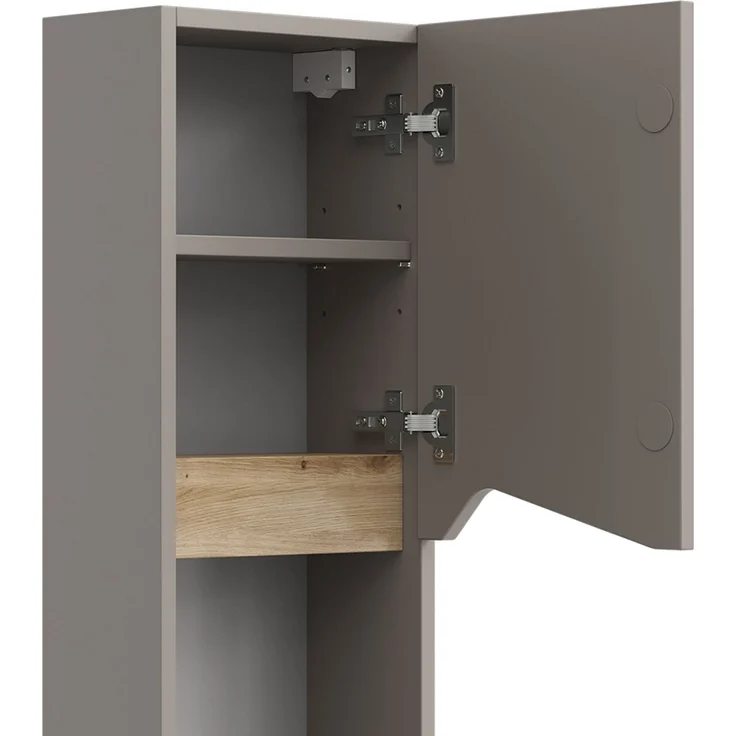 Badschrank Marelle Greige 30 x 67 cm mit Tür und offenem Fach Vicco – Bild 6
