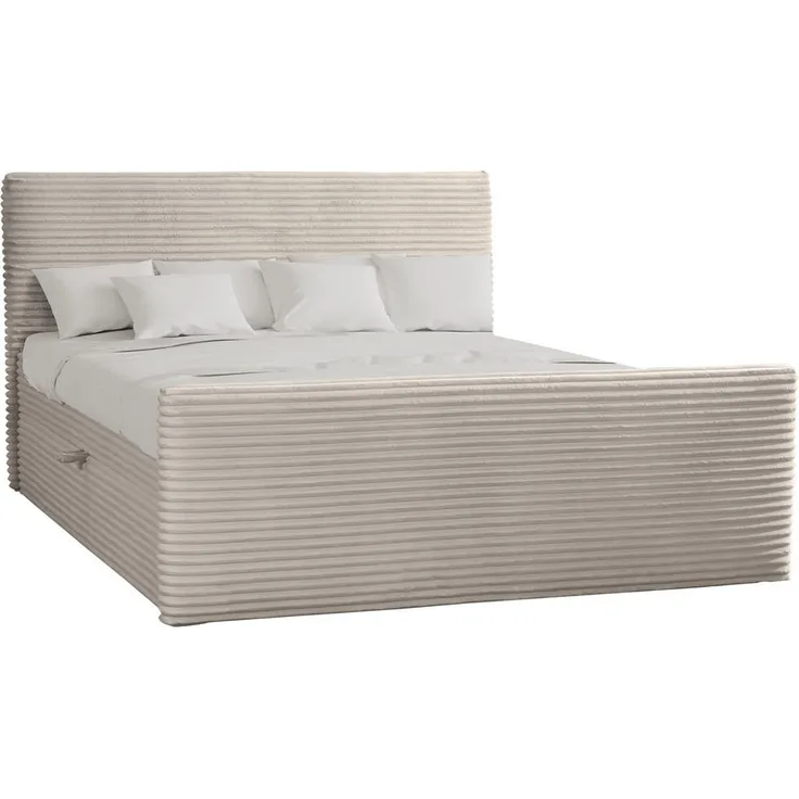 Kaiser Möbel Boxbett Trento, Ecru, mit 2 Bettkästen, Bonellmatratzen H3, 180x200 cm, perfekte Schlaflösung mit hochwertigem Topper