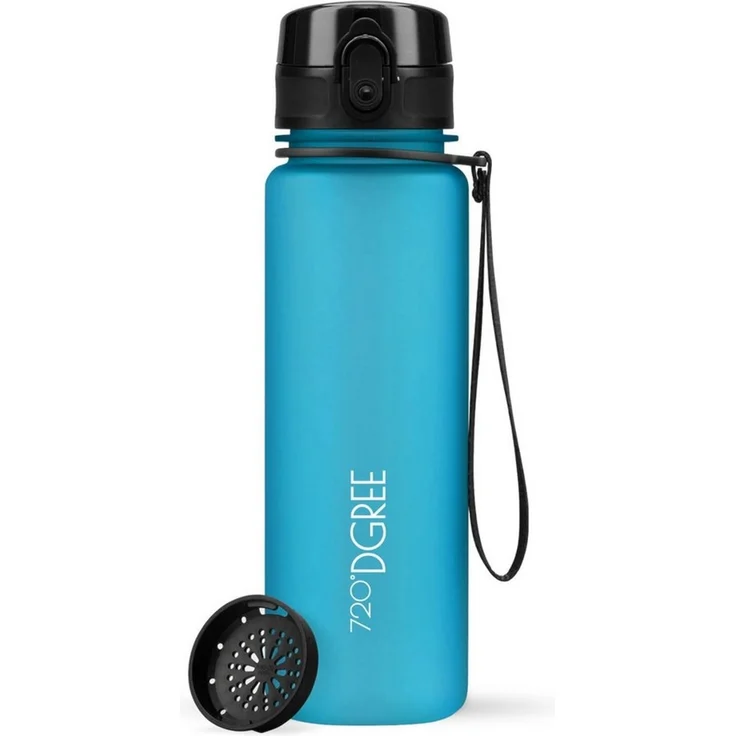 720°DGREE Trinkflasche Trinkflasche uberBottle softTouch mit Sieb sky blue 0,5l – Bild 2