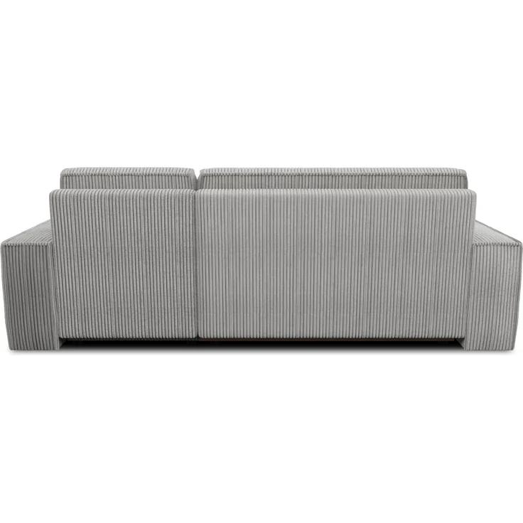 Ecksofa Totti L mit Schlaffunktion und Bettkasten - Cord Stoff - L-Form Couch, Polstersofa, Schlafsofa, Sofagarnitur (Grau (Poso 110) Seite: Links) – Bild 5