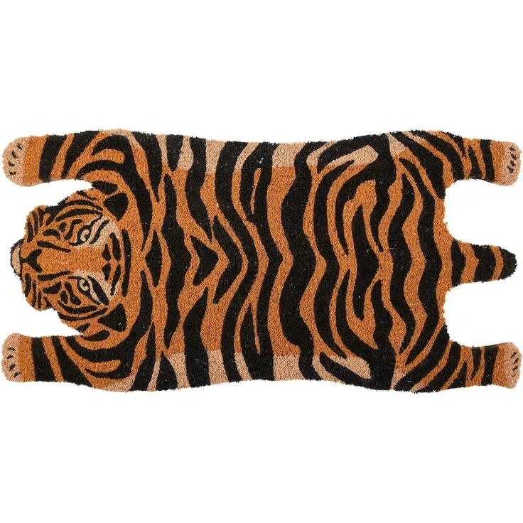 esschert design Fußmatte Esschert Design Türmatte Tiger aus Kokosfaser in Orange / schwarz, Tiger