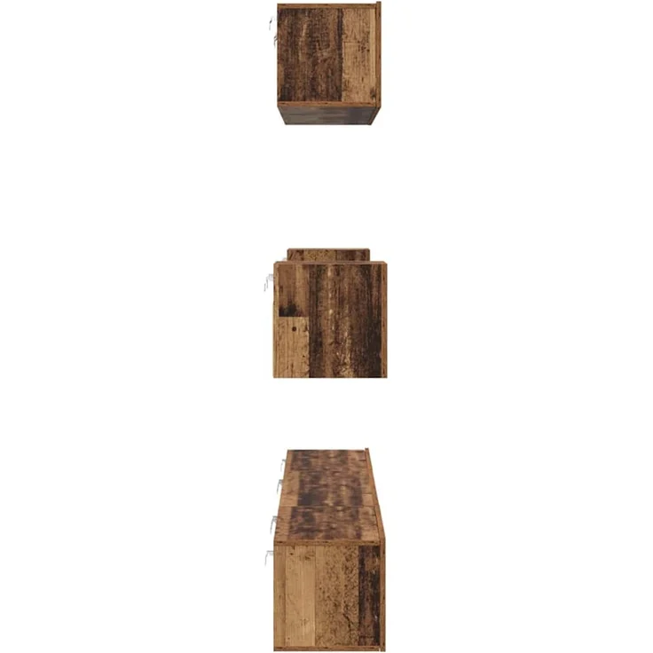 vidaXL TV-Schrankset Wandmontiert 7 pcs Altholz Holzwerkstoff 3393408 – Bild 8