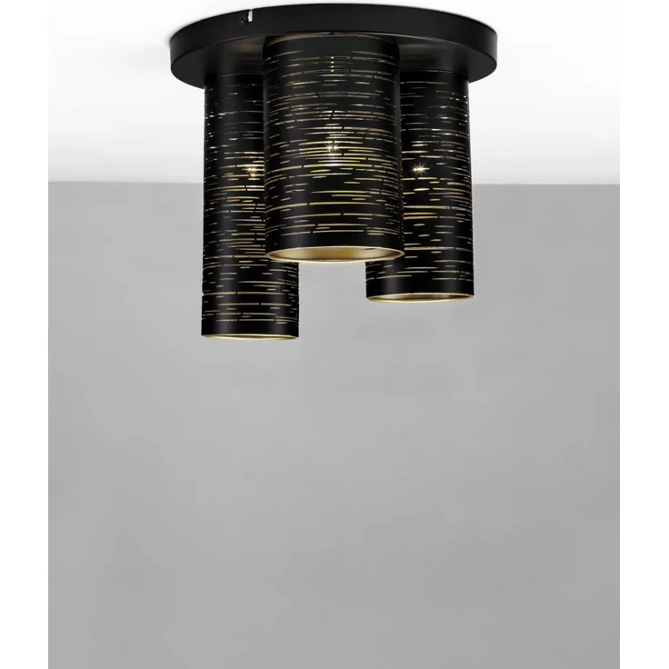 Nova Luce 9555811 ZANE Deckenleuchte 3-flammig Schwarz Gold E14 – Bild 8