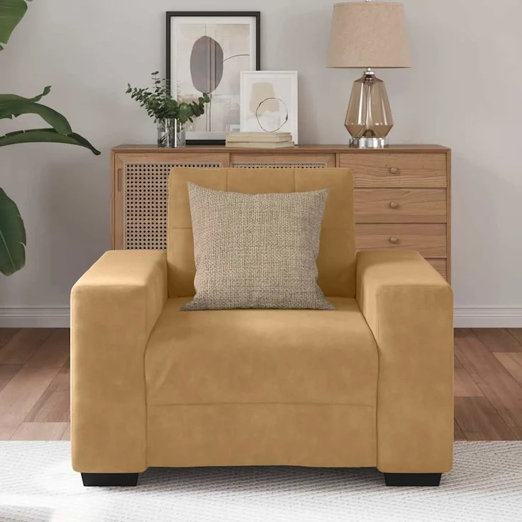 vidaXL Sessel Braun 100x78x80 cm Samt 4105105 – Bild 3