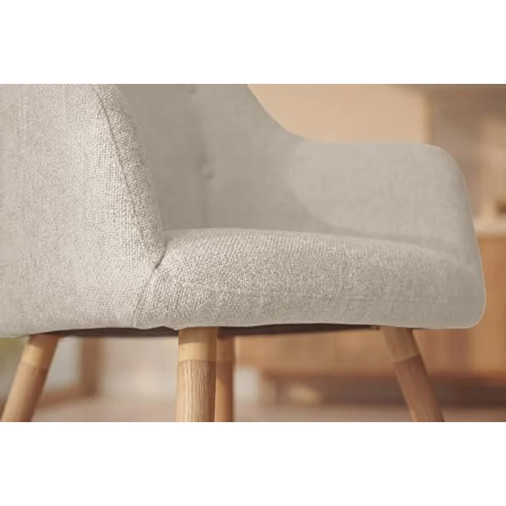 riess-ambiente Esszimmerstuhl SCANDINAVIA MEISTERSTÜCK beige/natur- Strukturstoff, Gummibaum, massiv (Einzelartikel, 1 St), Nordischer Stuhl - ideal für Esszimmer, Wohnbereich oder Homeoffice – Bild 4
