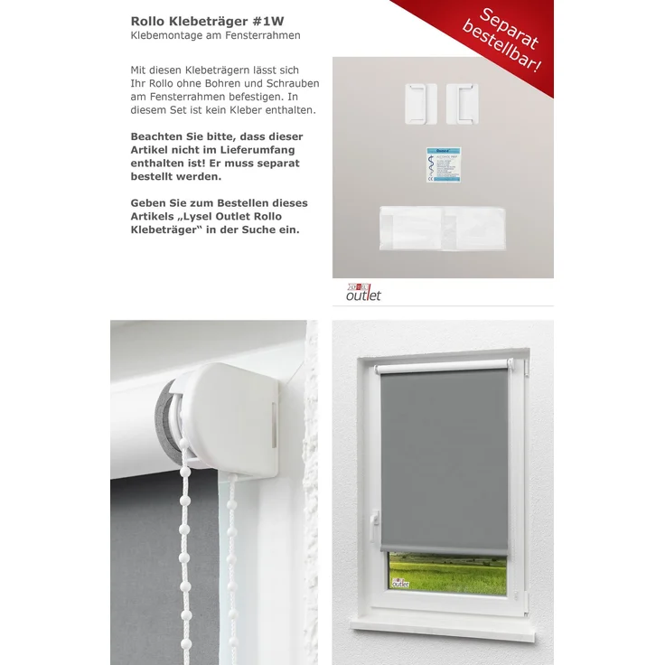 Lysel - Qualitätsrollo abdunkelnd anthrazit, (B x H) 93cm x 275cm in grau/anthrazit – Bild 10