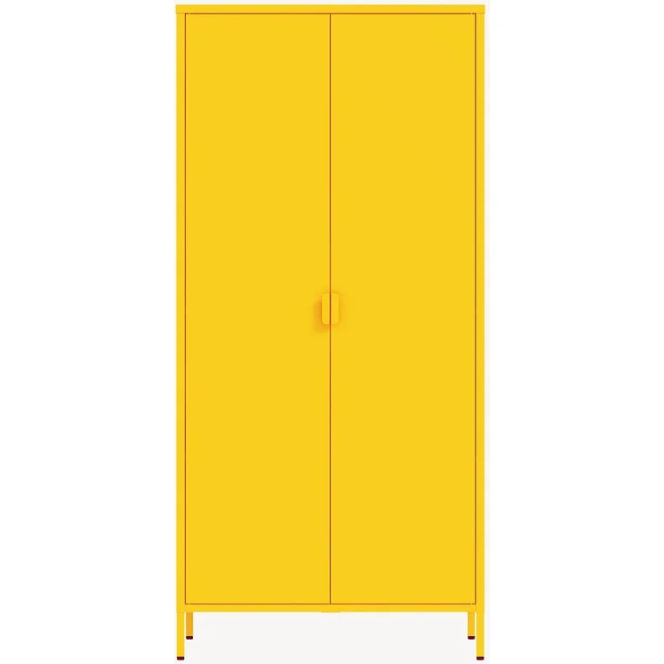Kleiderschrank Esteli 170x80x45 cm Stahl Gelb [en. casa] – Bild 6