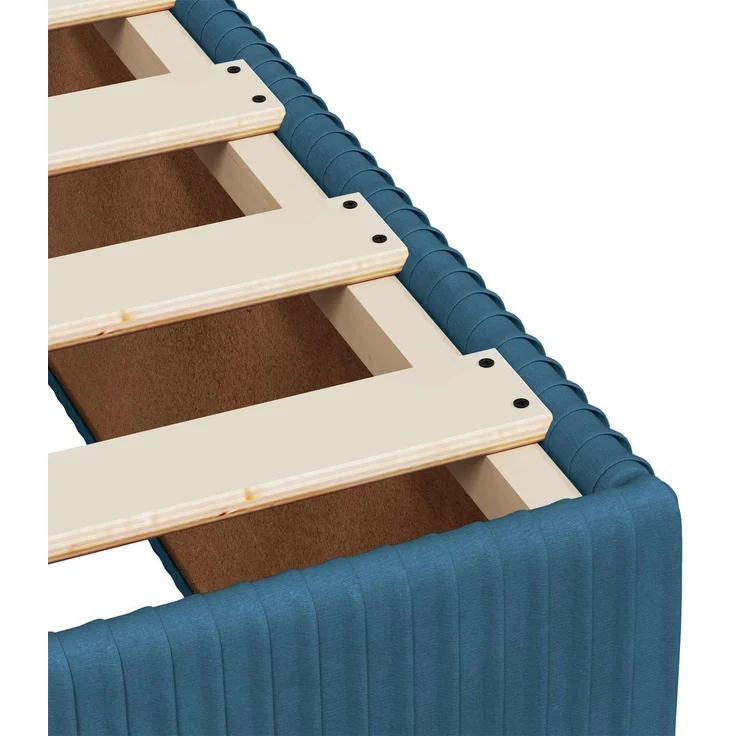 vidaXL Boxspringbett mit Matratze Dunkelblau 90 x 190 cm Samt 3451587 – Bild 10