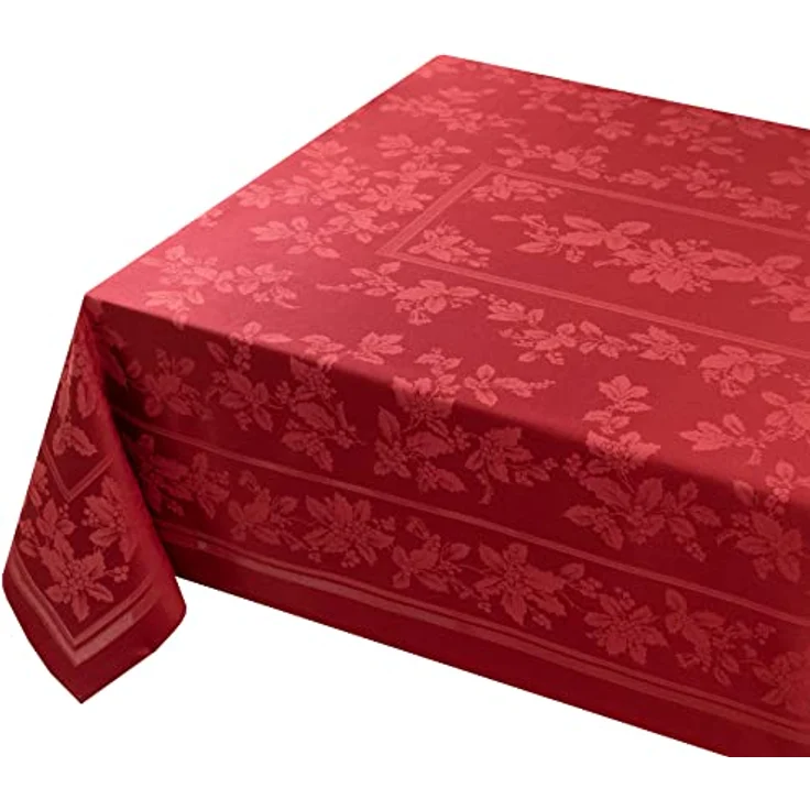 Benson Mills Holiday Elegance schwere Jacquard-Stoff Tischdecke für Urlaub, Winter und Weihnachten (dunkelrot, 152,4x365,8 cm, rechteckig) – Bild 6