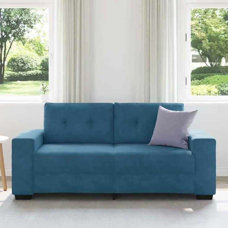 vidaXL Zweisitzer-Sofa Blau 180x77x82 cm Samt 4105131 – Bild 3