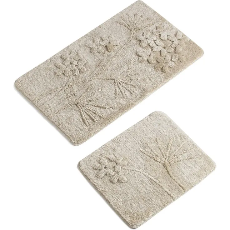 Badteppich Set 2-teilig beige