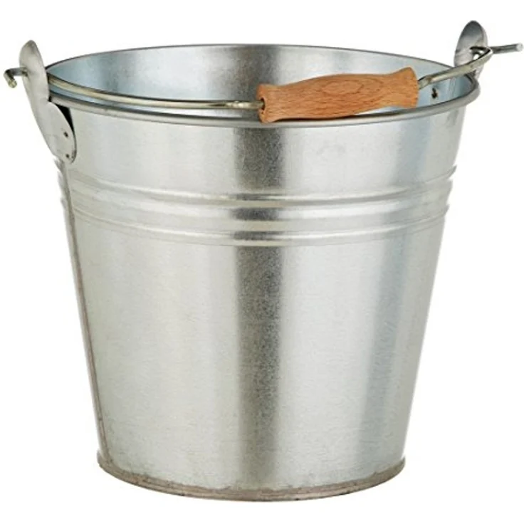 Dehner Dekoeimer, Ø 26 cm, Höhe 23 cm, verzinkt, silber – Bild 1