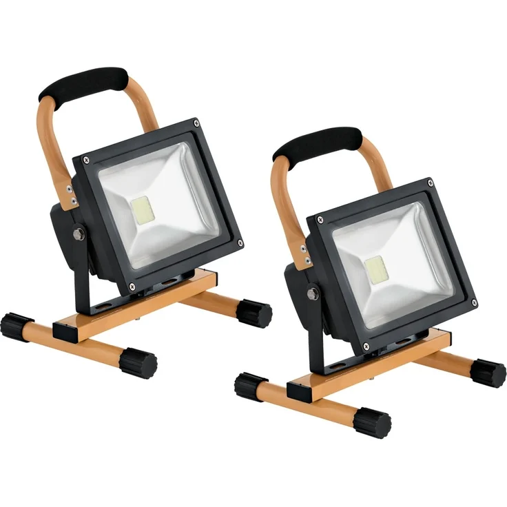 2er Set LED Baustrahler, schwarz gelb, Spot schwenkbar – Bild 1