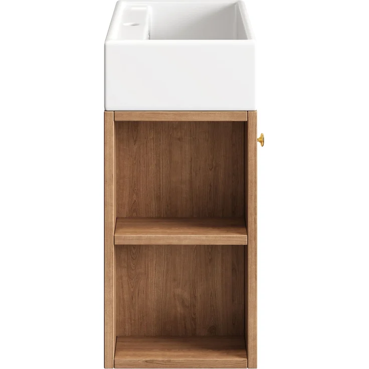 Waschtischunterschrank 66.5x55x31 cm, braun, mit Keramikbecken und Stauraum – Bild 8