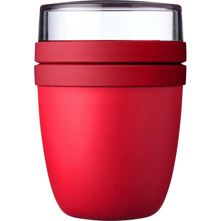 Mepal - Lunchpot Ellipse - Praktischer Joghurtbecher & Müslibecher - Unterteilung für Joghurt & Müsli - Geeignet für Gefrierschrank, Mikrowelle & Spülmaschine - 500 ml + 200 ml - Campus Red – Bild 1