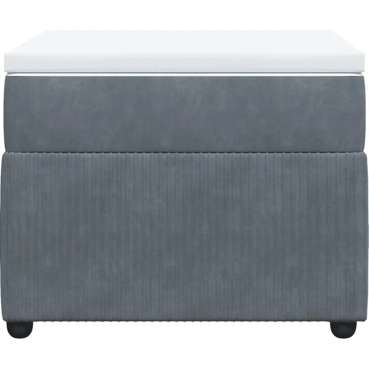 vidaXL Boxspringbett mit Matratze Dunkelgrau 90x190 cm Samt 3285609 – Bild 4