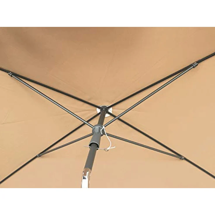 Quick Star Sonnenschirm Sonnenschirm 2x1,25m Rechteckig Sand, LxB: 125x200 cm, Abknickbar, Drehbar, Höhenverstellbar – Bild 5
