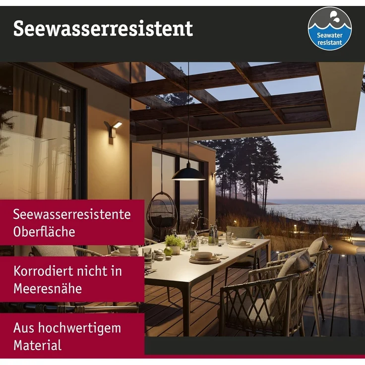 Paulmann 93111 LED Außenwandleuchte Capea Bewegungsmelder anthrazit 3000K IP44 – Bild 12
