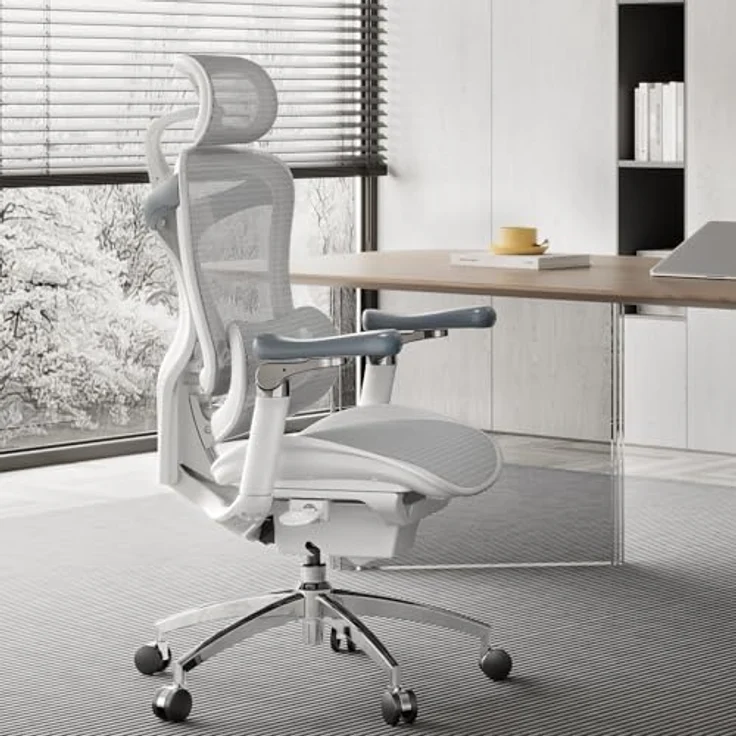 SIHOO Doro C300 Pro Ergonomischer Bürostuhl mit ultraweichen 6D-Armlehnen, dynamischer Lendenwirbelstütze, Sitztiefenverstellung und verstellbarer Rückenlehne, Schreibtischstuhl für Home Office (Weiß) – Bild 3