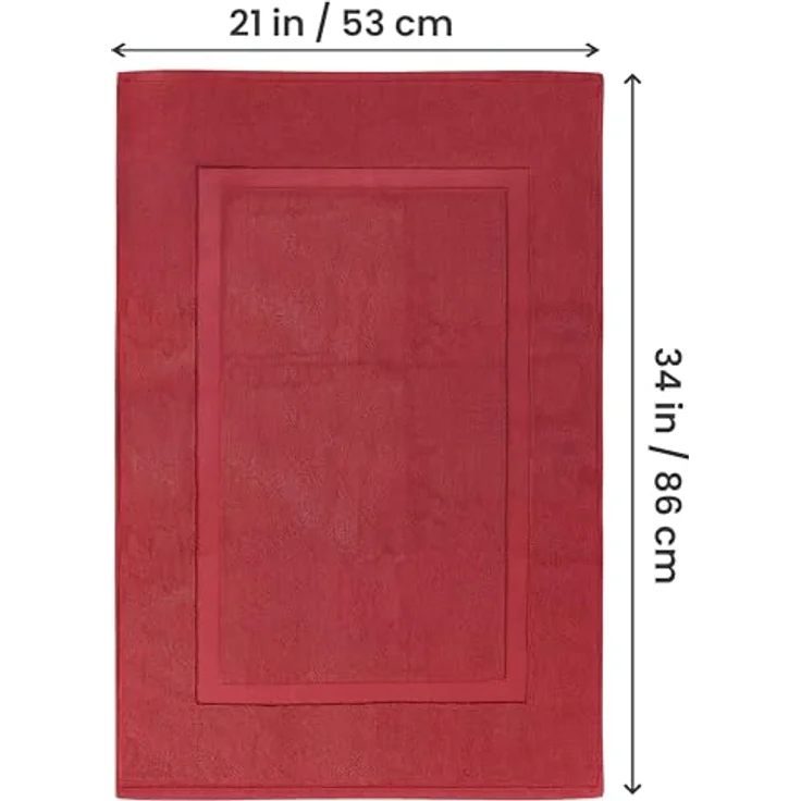 Utopia Towels UT1042 Badematten aus Baumwolle, gebändert, rot, kein Badezimmerteppich, 53,3x86,4 cm, 100% ringgesponnene Baumwolle, sehr saugfähig und maschinenwaschbar, für Dusche und Badezimmer – Bild 4