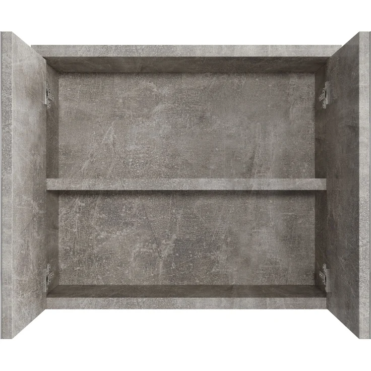 Badplaats Spiegelschrank Toledo 80x60 cm Beton Grau - Badezimmerschrank mit Spiegel und 2 Türen – Bild 2