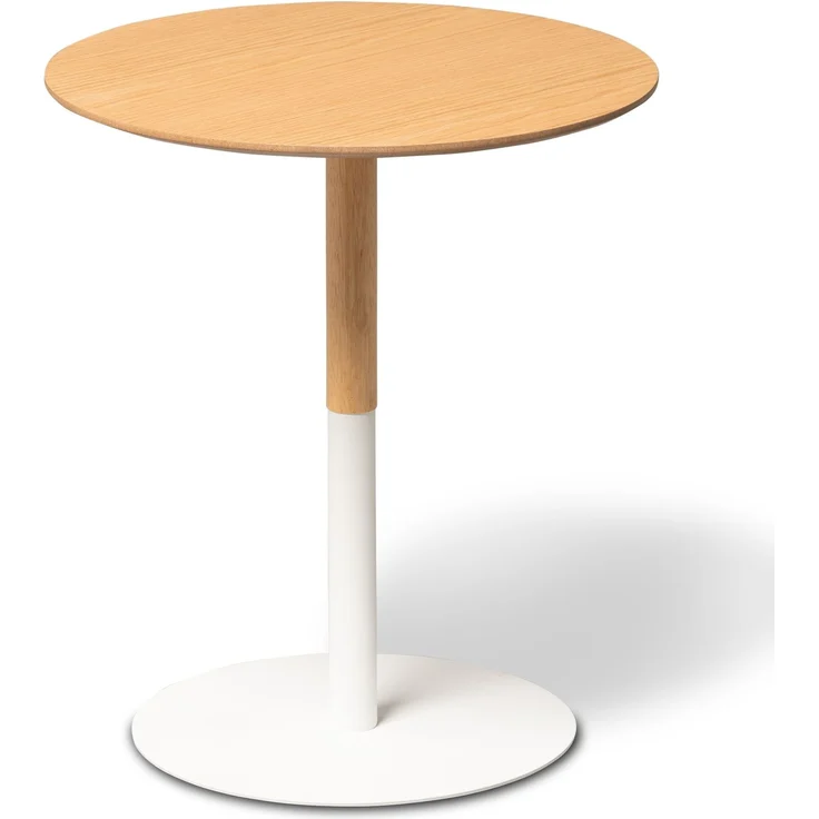 Beistelltisch >Zoe 1< rund, Eiche furniert / weiss - 46x40cm (HxD) – Bild 2