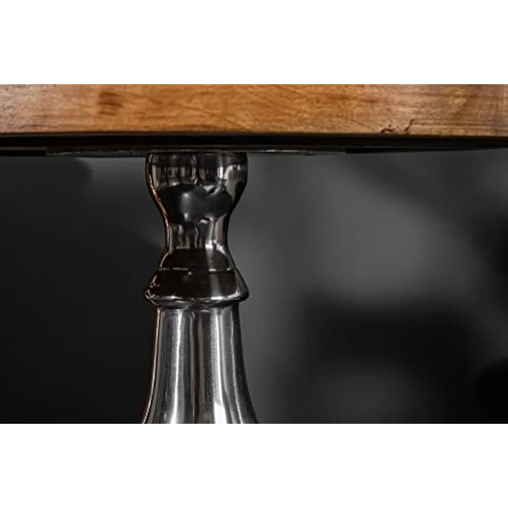 riess-ambiente Beistelltisch EXTRAVAGANCIA 60cm natur / silber (Einzelartikel, 1-St), Wohnzimmer · Mango-Massivholz · rund · Säulenfuß aus Metall · Design – Bild 6