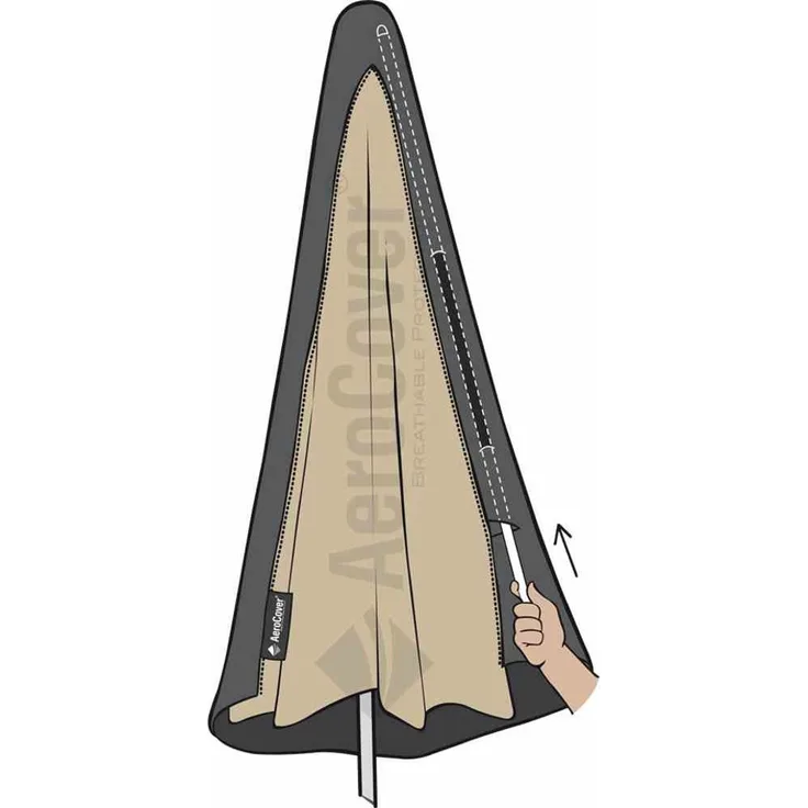 AeroCover Schutzhülle H292x60/65 cm Ampelschirm bis ø 4 m 3,5x3,5 m Schutzhaube Schirmhülle
