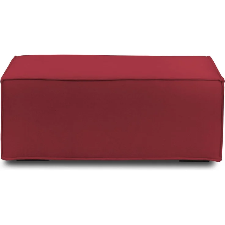 Dmora Assisi-Pouf, Wohnzimmer-Pouf, Relaxsessel aus gepolstertem Stoff, 100 % Made in Italy, 100 x 70 x 43 cm, Rot – Bild 6