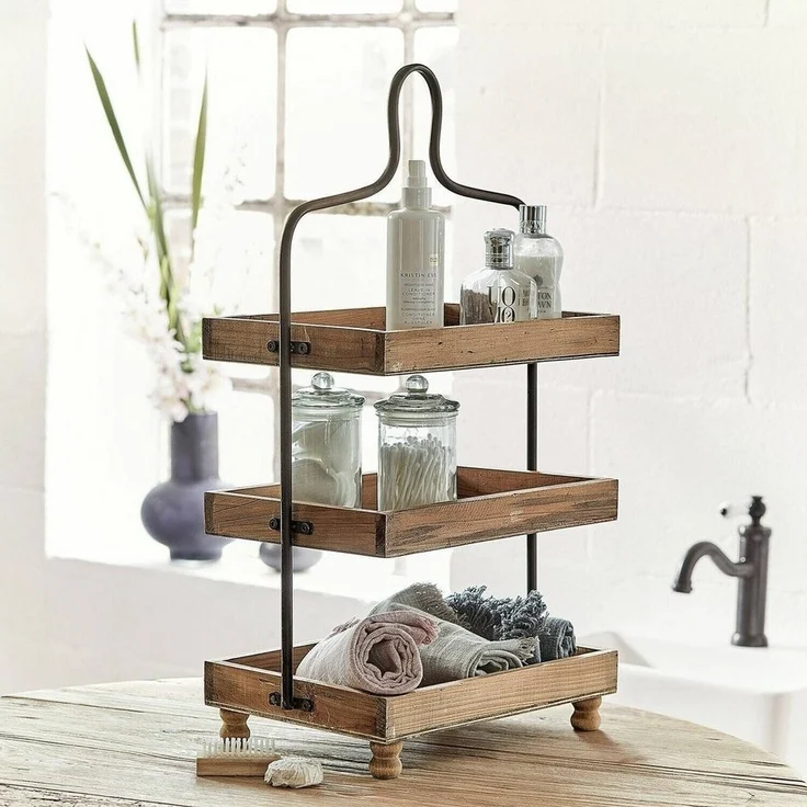 Mirabeau Etagere Etagere Lasse braun/schwarz, Mangoholz (mangifera indica), Gestell: Eisen – Bild 2