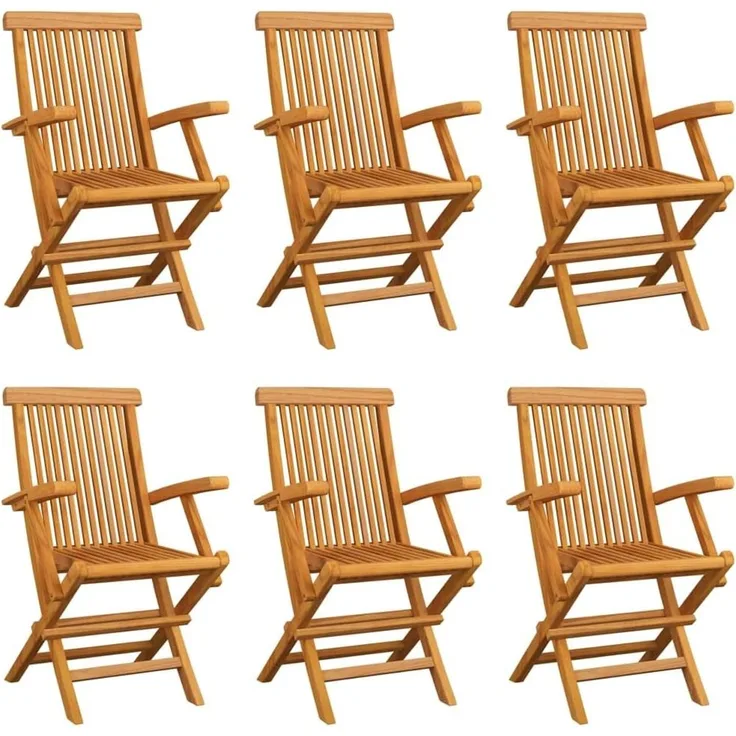 vidaXL Klappbare Gartenstühle 6 Stk. Massivholz Teak 3065529