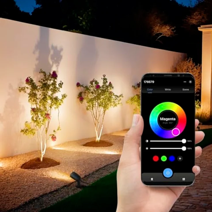 Hama Gartenleuchte WLAN, Erweiterung Gartenstrahler + Erdspieß, IP65 – Bild 6