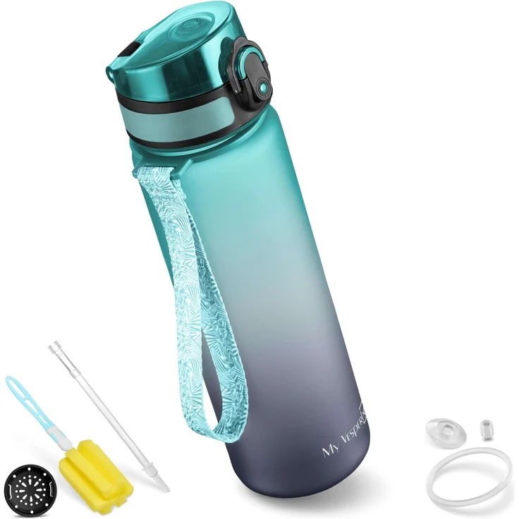 My Vesperbox® Trinkflasche Kinder [750ML] - Wasserflasche Kohlensäure Geeignet & Auslaufsicher - Water Bottle Kids - für Schule & Sport - Kinderflasche für Mädchen & Jungen - inkl. Ersatzdichtung