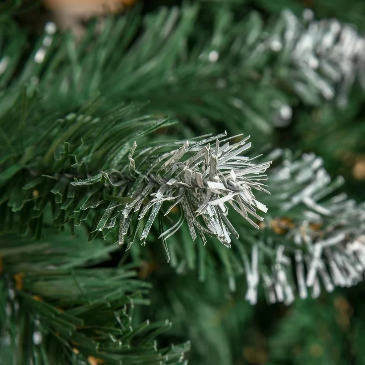 HOMCOM Künstlicher Weihnachtsbaum mit 59 Zapfen, Schnee, 1111 Spitzen, Kieferbaum, Weihnachtsdeko inkl. Metallständer für drinnen – Bild 8