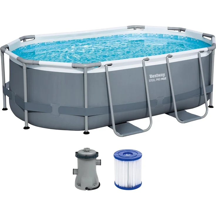 Best Way Pool-Set Grau 305 x 200 x 84 cm Stahl 42007937 – Bild 1