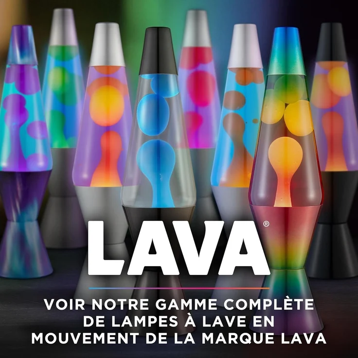 Lava® Lampe Pink/Lila silberner Fuß 37 cm – Bild 6