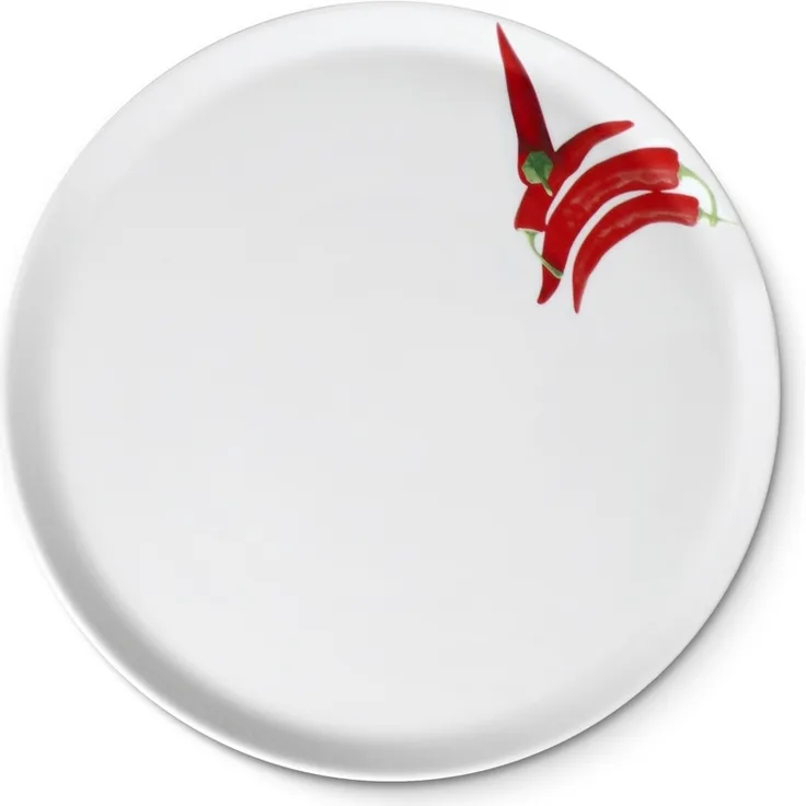 CreaTable - EUROPA KRÄUTER - Pizzateller CHILI 33 cm aus Porzellan