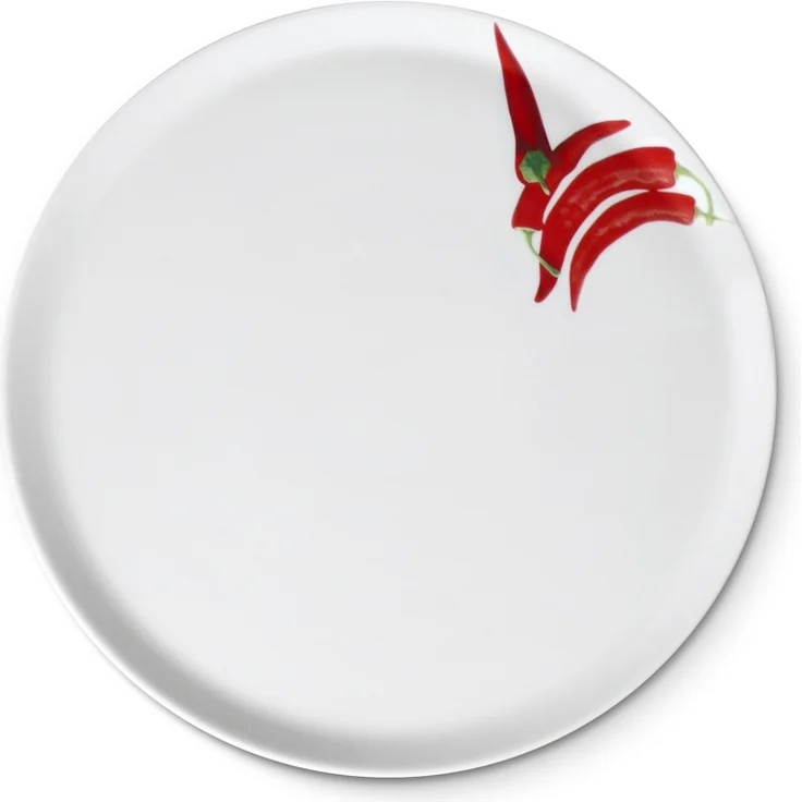 CreaTable - EUROPA KRÄUTER - Pizzateller CHILI 33 cm aus Porzellan – Bild 1