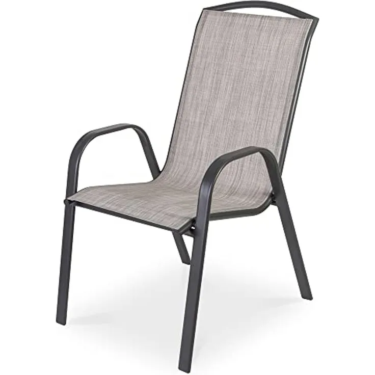 Fieldmann Gartenstuhl, schwarz/beige