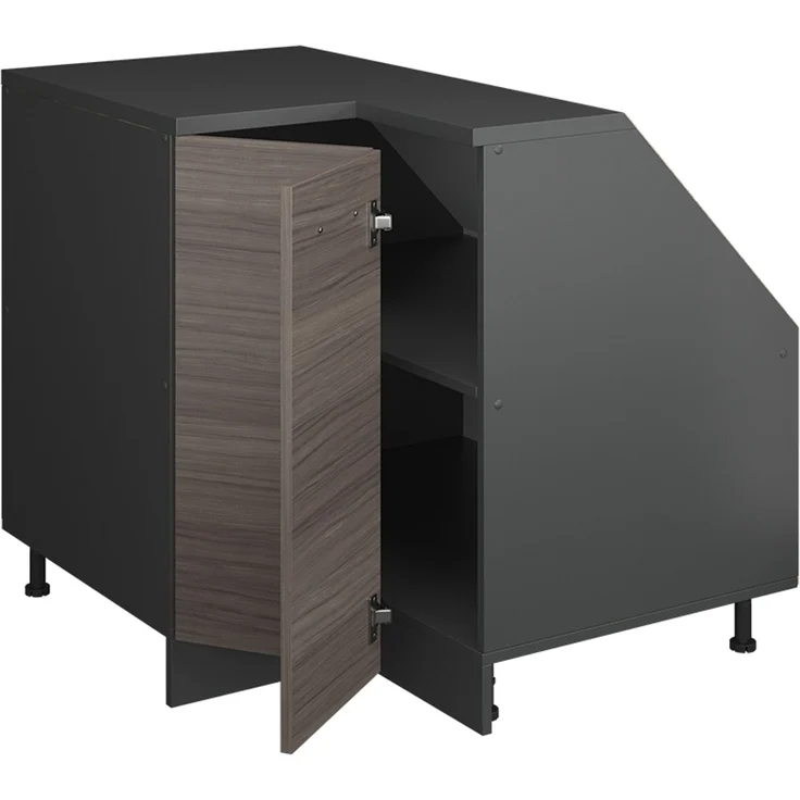Eck-Küchenschrank für Dachschrägen R-Line Edelgrau 75.6 cm mit 1 Tür, Schrankkorpus 60 cm Tiefe Vicco – Bild 3
