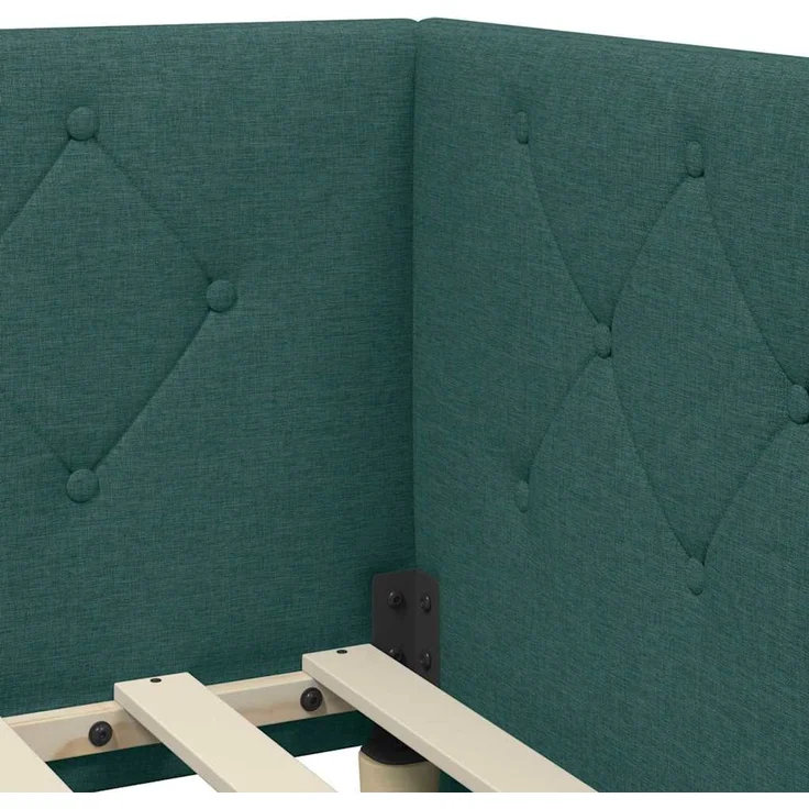 vidaXL Eckbettgestell mit Matratze Dunkelgrün 80 x 200 cm Stoff 3394033 – Bild 9
