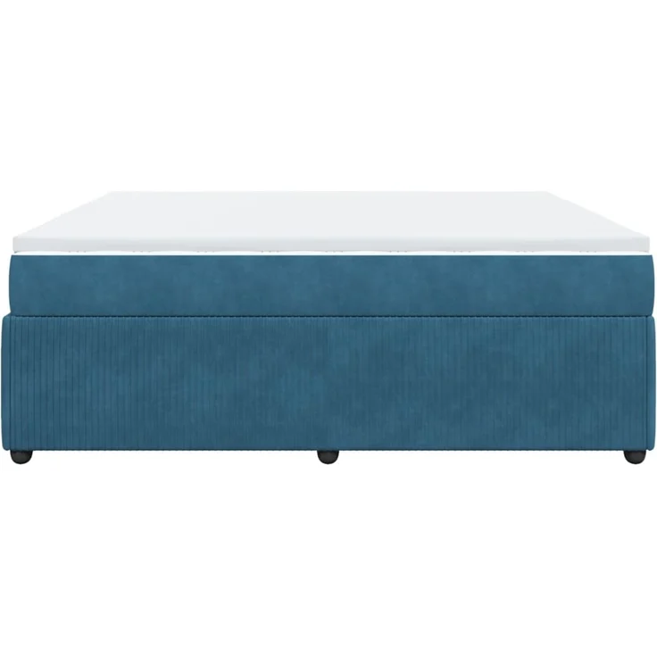 vidaXL Boxspringbett mit Matratze Dunkelblau 200x200 cm Samt 3285666 – Bild 8