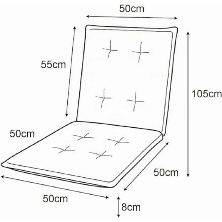 Madison G148 Niederlehner Gartenstuhl Auflagen Kissen 105x50x8cm grau – Bild 3